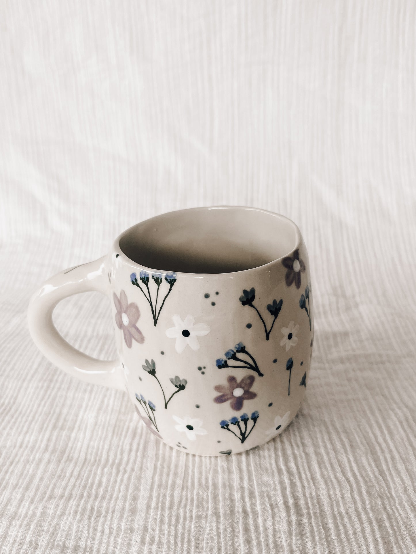 NEW floral hug mug-blue-defect