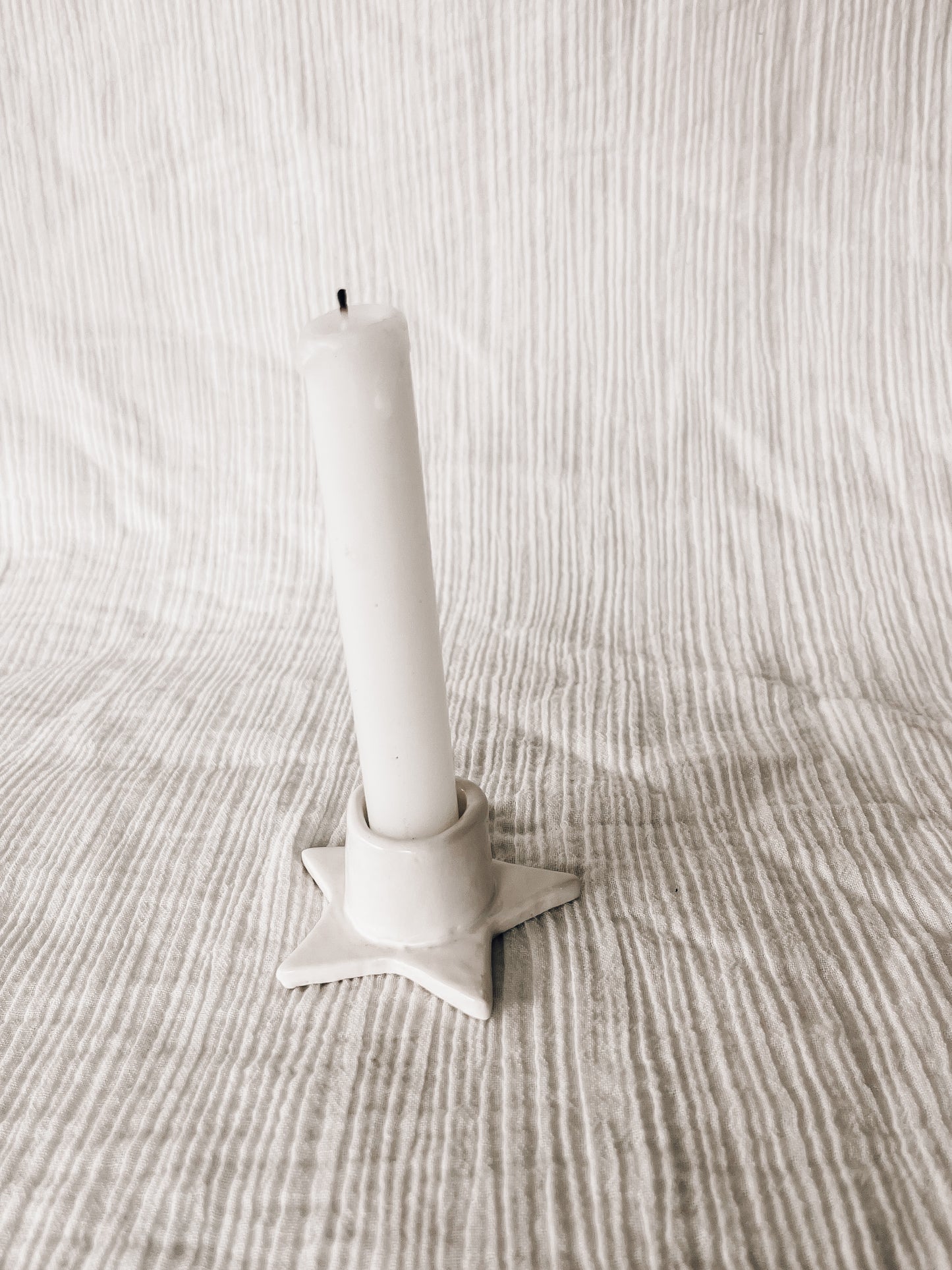 White star candlestick holder