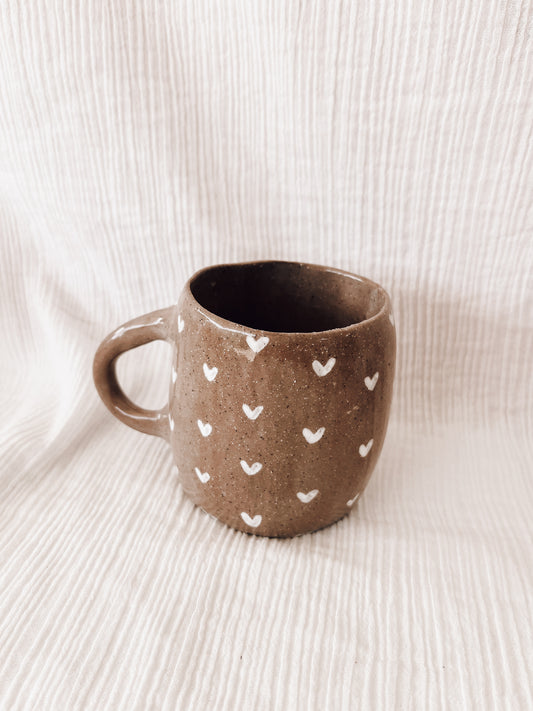 Chocolate heart hug mug