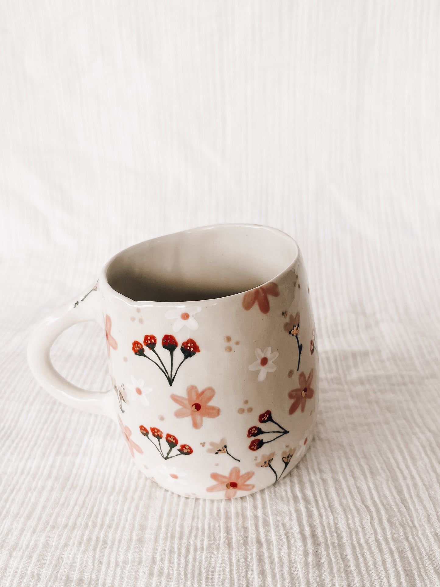 NEW floral hug mug-pink-DEFECT