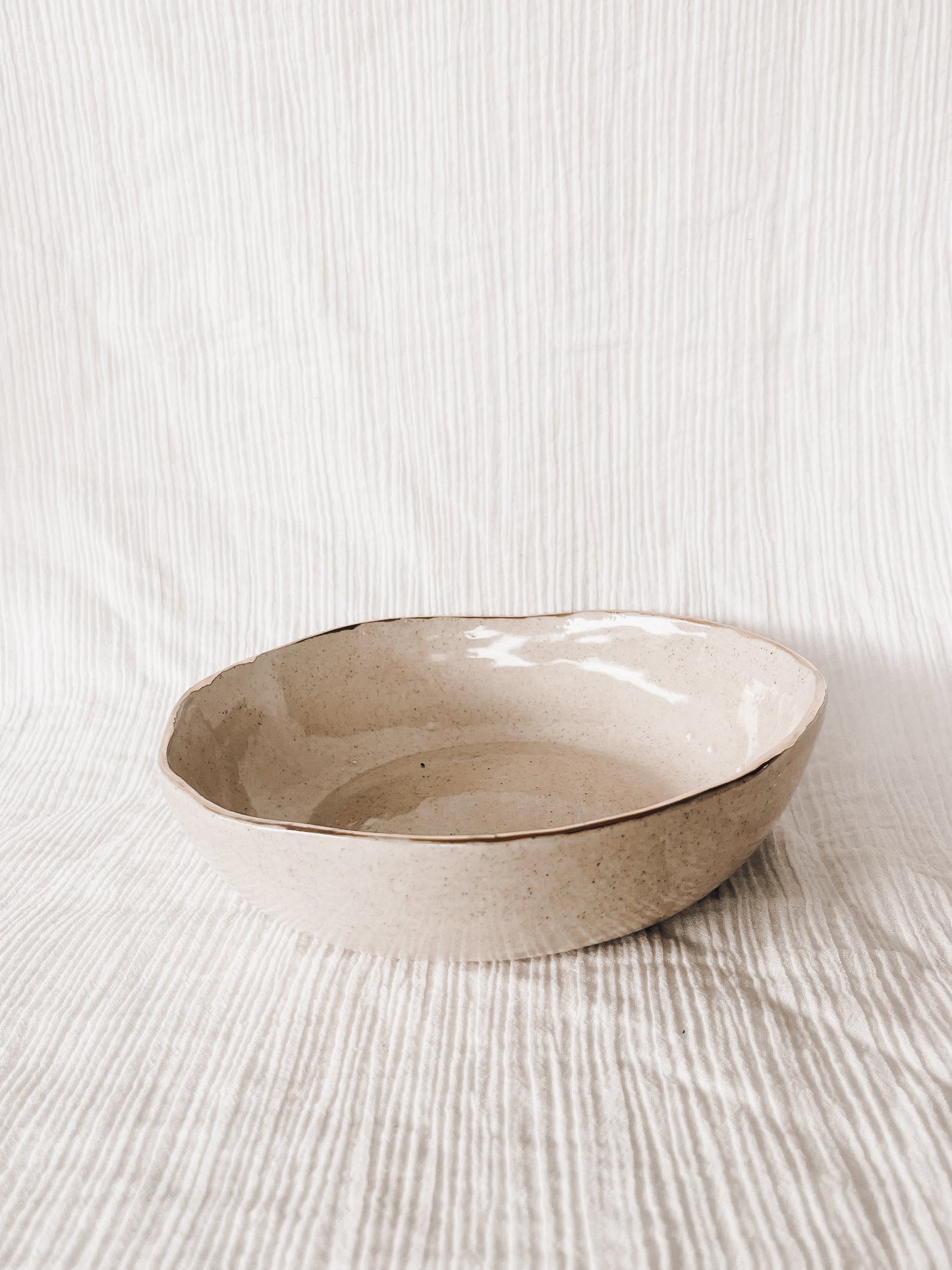 Gold rim everyday bowl