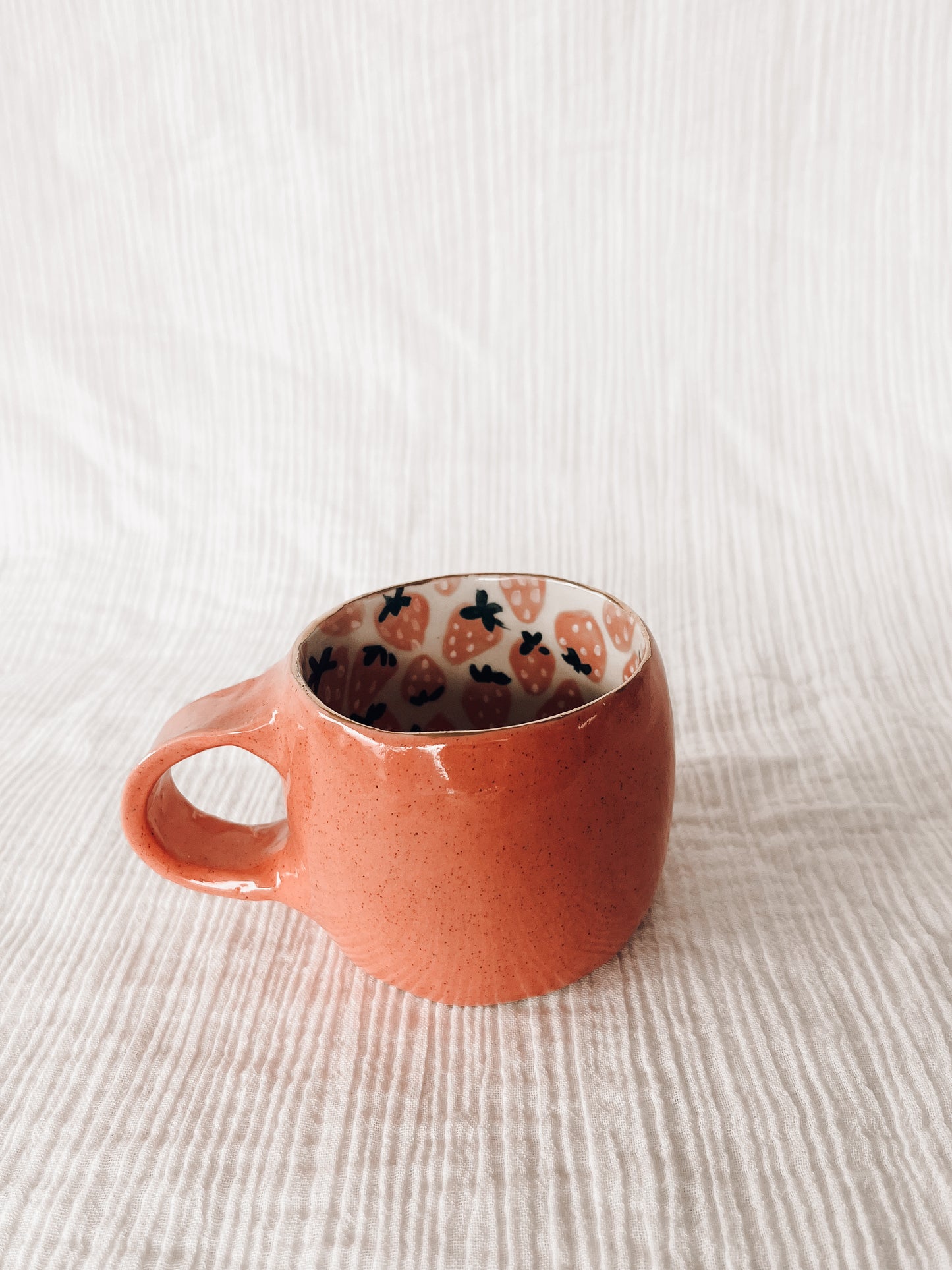 Strawberry pink mini mug-WITH GOLD