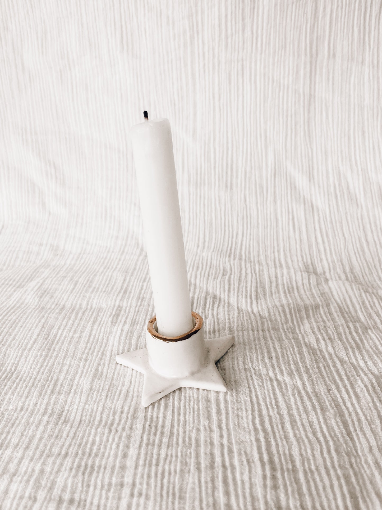 White star candlestick holder-WITH GOLD