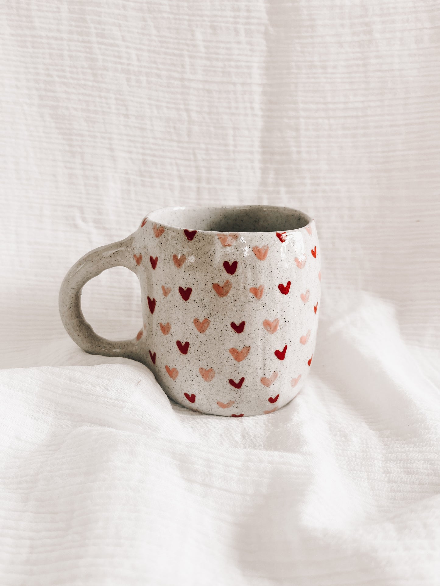 Red and pink heart hug mug-defect