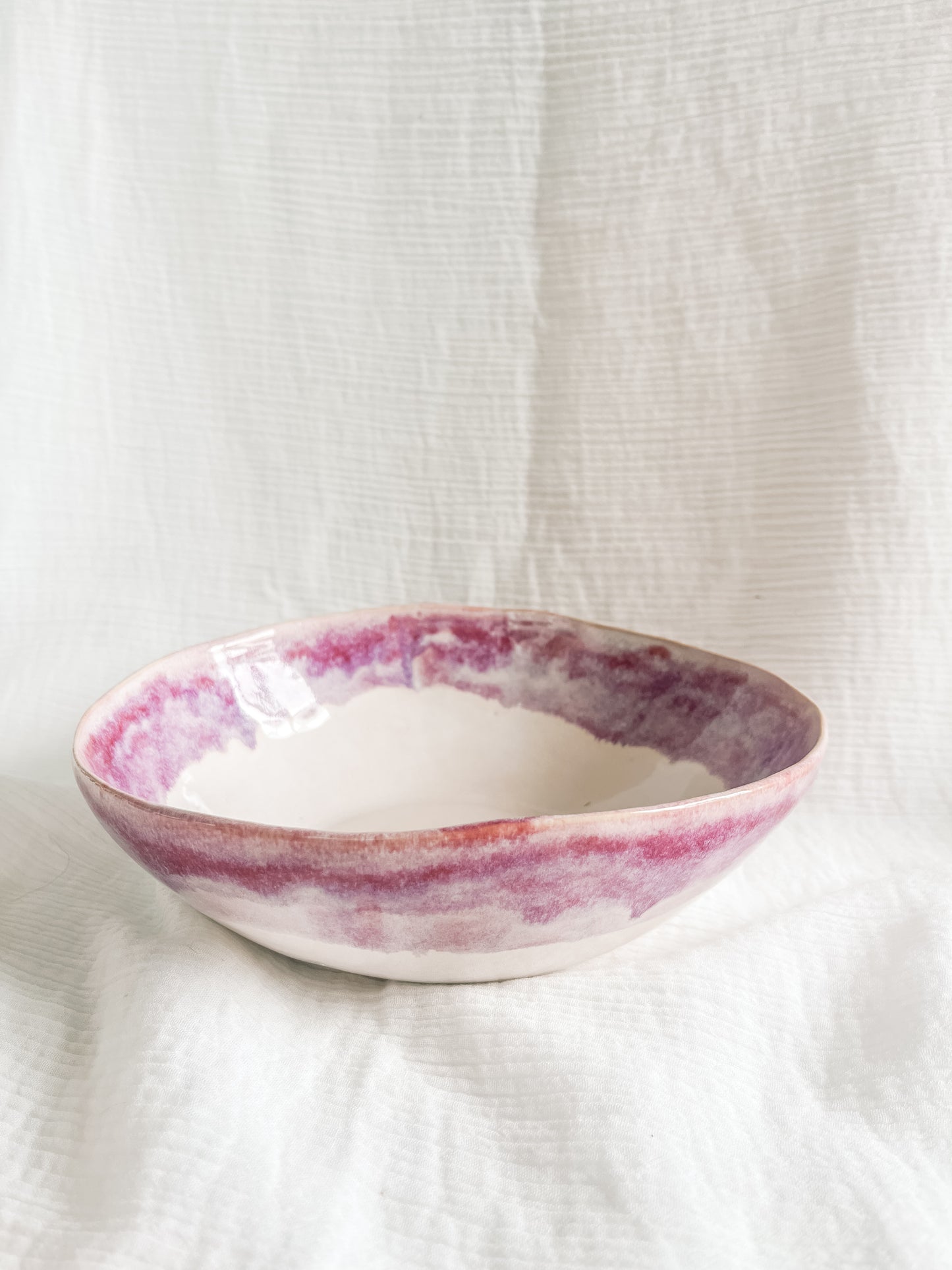 Pink drip EXTRA large salad bowl