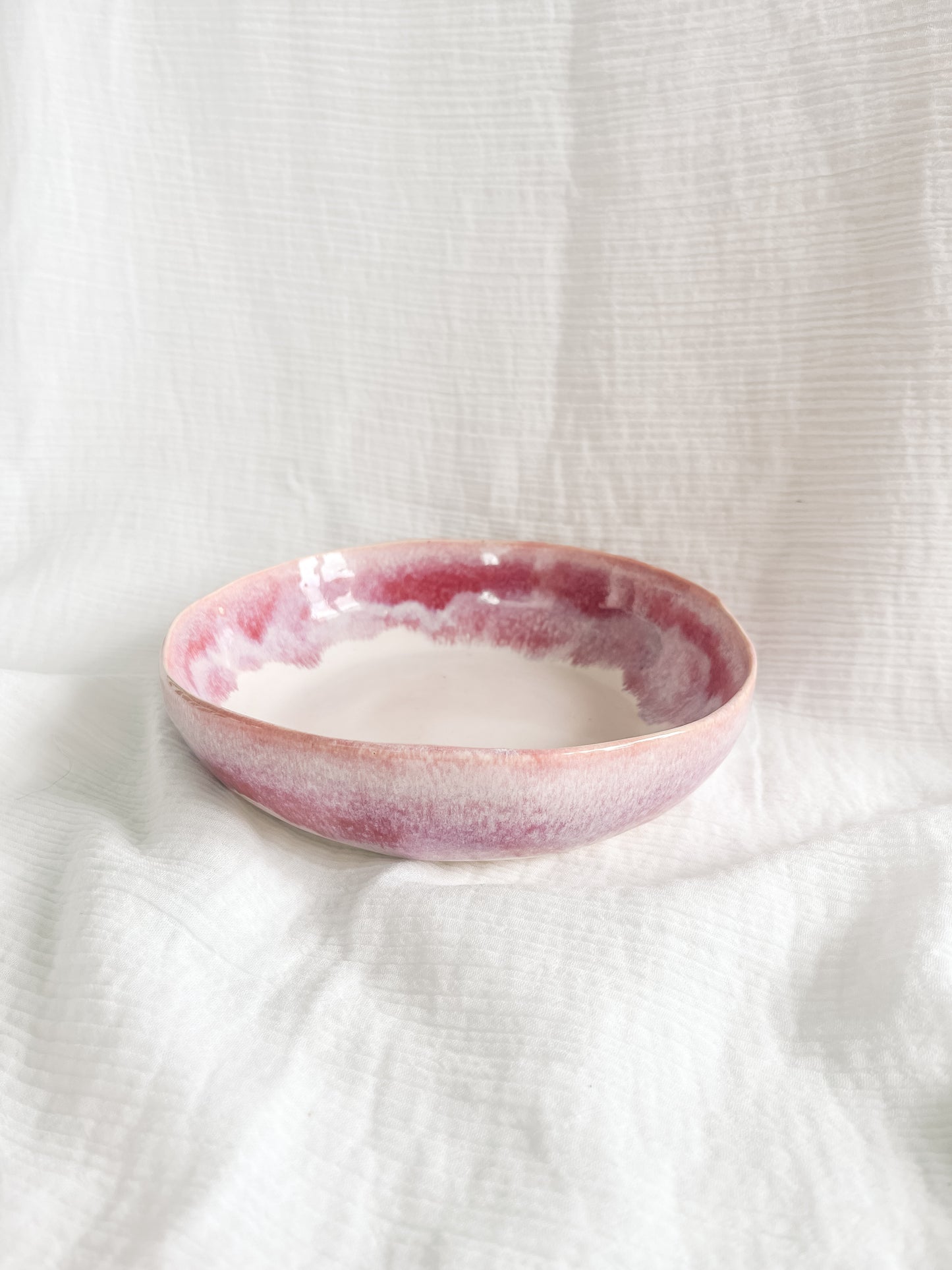 Pink drip everyday bowl