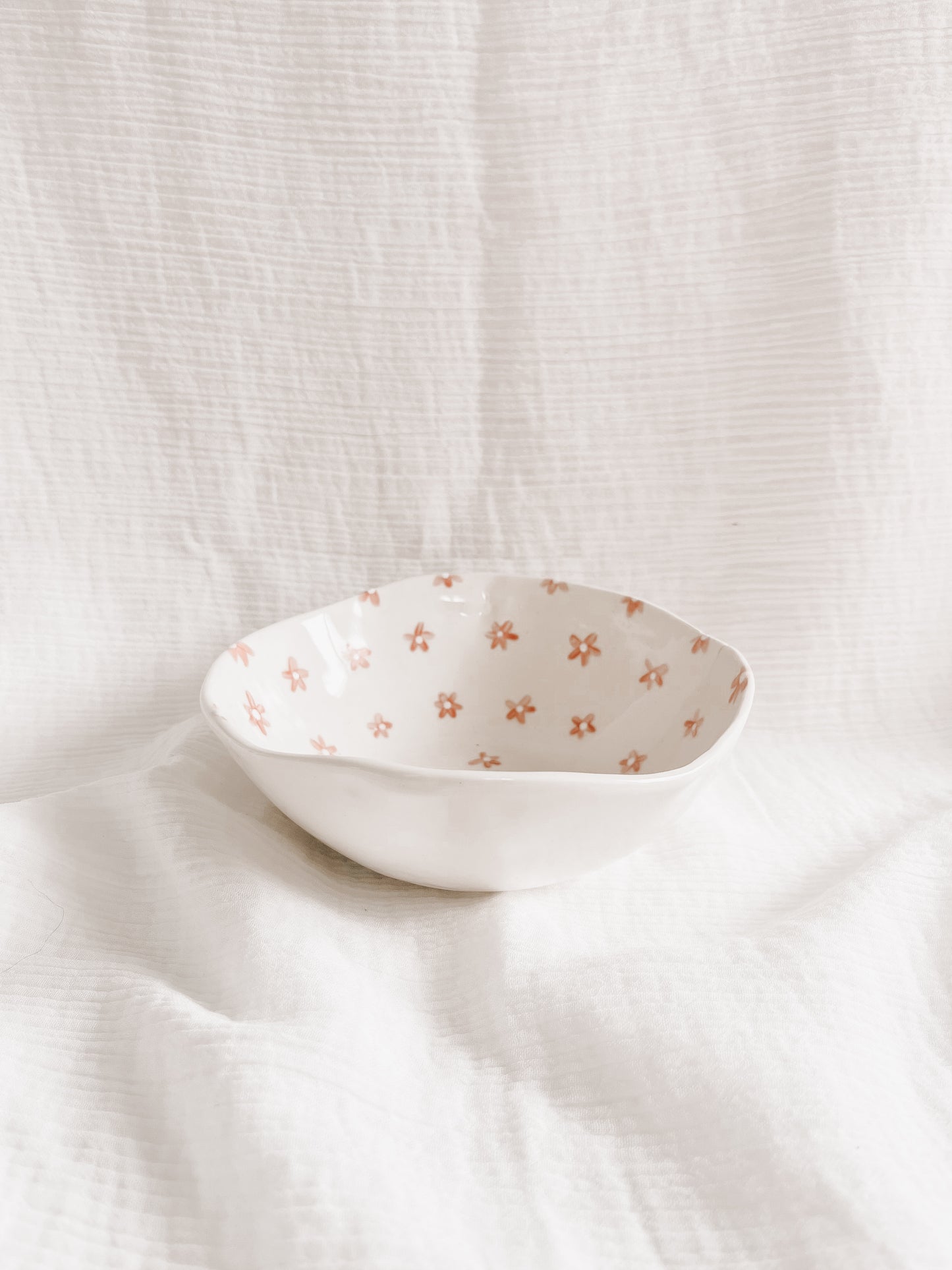 Pink floral breakfast bowl-LARGE