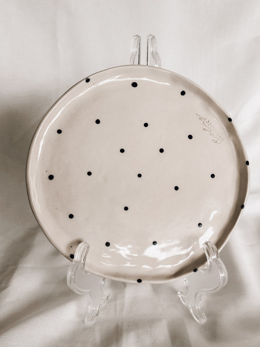 Small polka dot side plate